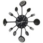 Wall clock with spoon and fork design, black, 40 cm, aluminum by vidaXL, Wall clocks - Ref: Foro24-325163, Price: 22,20 €, Di...