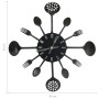 Wall clock with spoon and fork design, black, 40 cm, aluminum by vidaXL, Wall clocks - Ref: Foro24-325163, Price: 22,20 €, Di...