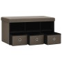 Brown synthetic linen folding storage bench 76x38x38 cm by vidaXL, Benches for halls and storage - Ref: Foro24-338806, Price:...