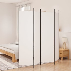 Biombo divisor de 4 paneles de tela blanco 200x200 cm de vidaXL, Divisores de ambientes - Ref: Foro24-350182, Precio: 34,99 €...