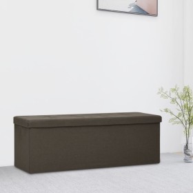 Dark Brown Faux Linen Folding Storage Bench by vidaXL, Benches for halls and storage - Ref: Foro24-338794, Price: 59,41 €, Di...