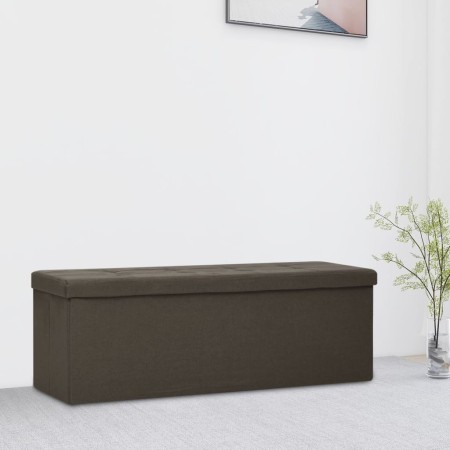 Dark Brown Faux Linen Folding Storage Bench by vidaXL, Benches for halls and storage - Ref: Foro24-338794, Price: 48,51 €, Di...