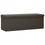 Dark Brown Faux Linen Folding Storage Bench by vidaXL, Benches for halls and storage - Ref: Foro24-338794, Price: 48,51 €, Di...