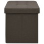 Dark Brown Faux Linen Folding Storage Bench by vidaXL, Benches for halls and storage - Ref: Foro24-338794, Price: 48,51 €, Di...