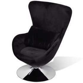 Sillón en forma de huevo negro de vidaXL, Sillones - Ref: Foro24-241178, Precio: 251,99 €, Descuento: %