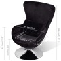 Sillón en forma de huevo negro de vidaXL, Sillones - Ref: Foro24-241178, Precio: 251,10 €, Descuento: %