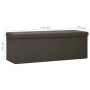 Dark Brown Faux Linen Folding Storage Bench by vidaXL, Benches for halls and storage - Ref: Foro24-338794, Price: 48,51 €, Di...