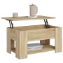 Sonoma oak plywood coffee table 79x49x41 cm by vidaXL, Coffee table - Ref: Foro24-809713, Price: 80,63 €, Discount: %