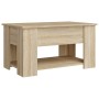 Sonoma oak plywood coffee table 79x49x41 cm by vidaXL, Coffee table - Ref: Foro24-809713, Price: 80,63 €, Discount: %