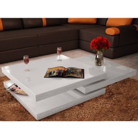 Couchtisch mit 3 weiß glänzenden Ebenen von vidaXL, Couchtisch - Ref: Foro24-241077, Preis: 343,99 €, Rabatt: %