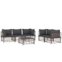 Gartenmöbel-Set 6-teilig und anthrazitfarbene PE-Rattan-Kissen von vidaXL, Outdoor-Sofas - Ref: Foro24-3186705, Preis: 485,67...