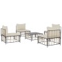 5-teiliges Gartenmöbel-Set und anthrazitfarbene PE-Rattan-Kissen von vidaXL, Outdoor-Sofas - Ref: Foro24-3186710, Preis: 357,...