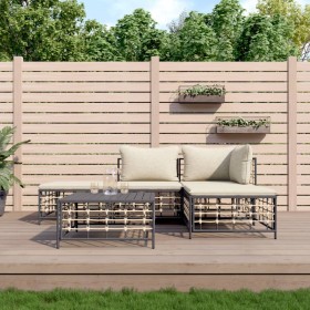 5-teiliges Gartenmöbel-Set anthrazit PE Rattan Kissen von vidaXL, Outdoor-Sofas - Ref: Foro24-3186728, Preis: 335,69 €, Rabat...