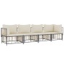 4-teiliges Gartenmöbel-Set und Kissen PE Rattan anthrazit von vidaXL, Outdoor-Sofas - Ref: Foro24-3186698, Preis: 319,57 €, R...