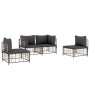 Gartenmöbel-Set 4-teilig und anthrazitfarbene PE-Rattan-Kissen von vidaXL, Outdoor-Sofas - Ref: Foro24-3186713, Preis: 316,78...