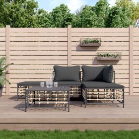 Gartenmöbel-Set 5-teilig, Kissen anthrazit, PE-Rattan von vidaXL, Outdoor-Sofas - Ref: Foro24-3186729, Preis: 320,99 €, Rabat...