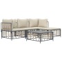 Garden furniture set 4 pieces with anthracite grey PE rattan cushions by vidaXL, Outdoor sofas - Ref: Foro24-3186740, Price: ...