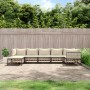 Gartenmöbel-Set 7-teilig und anthrazitgraue PE-Rattankissen von vidaXL, Outdoor-Sofas - Ref: Foro24-3186774, Preis: 531,99 €,...