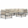 Gartenmöbel-Set 6-teilig anthrazitfarbene Kissen PE-Rattan von vidaXL, Outdoor-Sofas - Ref: Foro24-3186764, Preis: 478,77 €, ...