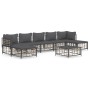 Gartenmöbel-Set 8-teilig und anthrazitfarbene PE-Rattan-Kissen von vidaXL, Outdoor-Sofas - Ref: Foro24-3186785, Preis: 549,52...