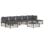 Gartenmöbel-Set 8-teilig und anthrazitfarbene PE-Rattan-Kissen von vidaXL, Outdoor-Sofas - Ref: Foro24-3186785, Preis: 549,52...