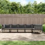 Gartenmöbel-Set 6-teilig anthrazitfarbene Kissen PE-Rattan von vidaXL, Outdoor-Sofas - Ref: Foro24-3186755, Preis: 474,38 €, ...