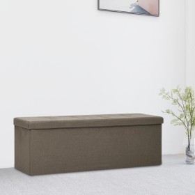 Foldable synthetic linen storage bench in brown by vidaXL, Benches for halls and storage - Ref: Foro24-338793, Price: 55,96 €...