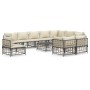 11-teiliges Gartenmöbel-Set und Kissen PE Rattan anthrazit von vidaXL, Outdoor-Sofas - Ref: Foro24-3186806, Preis: 916,97 €, ...