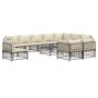 11-teiliges Gartenmöbel-Set und Kissen PE Rattan anthrazit von vidaXL, Outdoor-Sofas - Ref: Foro24-3186806, Preis: 916,97 €, ...