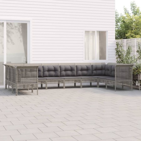 10-piece garden furniture set and gray synthetic rattan cushions by vidaXL, Garden sets - Ref: Foro24-3187562, Price: 507,96 ...