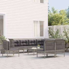 10-piece garden furniture set and gray synthetic rattan cushions by vidaXL, Garden sets - Ref: Foro24-3187580, Price: 467,75 ...