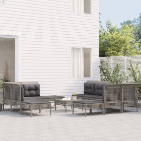 10-piece garden furniture set and gray synthetic rattan cushions by vidaXL, Garden sets - Ref: Foro24-3187570, Price: 436,27 ...