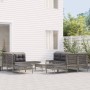 Set de muebles de jardín 10 pzas y cojines ratán sintético gris de vidaXL, Conjuntos de jardín - Ref: Foro24-3187570, Precio:...