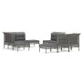 Set de muebles de jardín 10 pzas y cojines ratán sintético gris de vidaXL, Conjuntos de jardín - Ref: Foro24-3187570, Precio:...