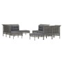 Set de muebles de jardín 10 pzas y cojines ratán sintético gris de vidaXL, Conjuntos de jardín - Ref: Foro24-3187570, Precio:...