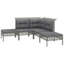 Set de muebles de jardín 10 pzas y cojines ratán sintético gris de vidaXL, Conjuntos de jardín - Ref: Foro24-3187570, Precio:...