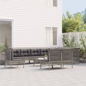 11-piece garden furniture set and gray synthetic rattan cushions by vidaXL, Garden sets - Ref: Foro24-3187581, Price: 552,99 ...