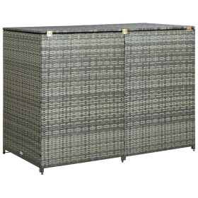 Cobertizo doble para contenedor ratán PE gris 148x77x111 cm de vidaXL, Cobertizos - Ref: Foro24-46463, Precio: 240,48 €, Desc...