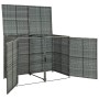 Cobertizo doble para contenedor ratán PE gris 148x77x111 cm de vidaXL, Cobertizos - Ref: Foro24-46463, Precio: 241,66 €, Desc...