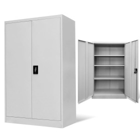 Büroschrank aus grauem Stahl, 90 x 40 x 140 cm von vidaXL, Aktenschränke - Ref: Foro24-244649, Preis: 224,21 €, Rabatt: %