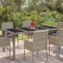 Gartentisch Glasoberfläche PE Rattan grau 190x90x75 cm von vidaXL, Gartentische - Ref: Foro24-319904, Preis: 180,18 €, Rabatt: %