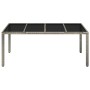 Mesa de jardín superficie de vidrio ratán PE gris 190x90x75 cm de vidaXL, Mesas de jardín - Ref: Foro24-319904, Precio: 179,9...