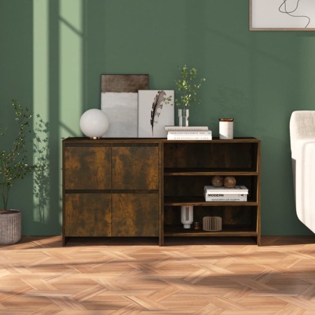 2-piece smoked oak manufactured wood sideboard by vidaXL, Sideboards - Ref: Foro24-3098086, Price: 122,99 €, Discount: %