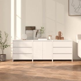 3-Piece White Manufactured Wood Sideboard by vidaXL, Sideboards - Ref: Foro24-3098065, Price: 250,85 €, Discount: %