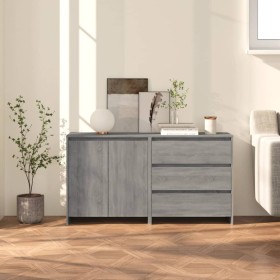 Zweiteiliges Sideboard aus gefertigtem Holz in Sonoma-Grau von vidaXL, Sideboards - Ref: Foro24-3098063, Preis: 141,67 €, Rab...