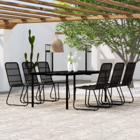 Juego de comedor para jardín 7 piezas negro de vidaXL, Conjuntos de jardín - Ref: Foro24-3099171, Precio: 823,99 €, Descuento: %