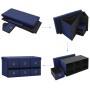 Folding storage bench in blue synthetic linen 76x38x38 cm by vidaXL, Benches for halls and storage - Ref: Foro24-338815, Pric...