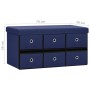 Folding storage bench in blue synthetic linen 76x38x38 cm by vidaXL, Benches for halls and storage - Ref: Foro24-338815, Pric...