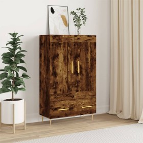 Tall smoked oak engineered wood sideboard 69.5x31x115 cm by vidaXL, Sideboards - Ref: Foro24-830313, Price: 80,77 €, Discount: %