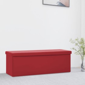 Banco con almacenaje plegable rojo vino tinto PVC de vidaXL, Bancos para recibidores y almacenamiento - Ref: Foro24-338800, P...